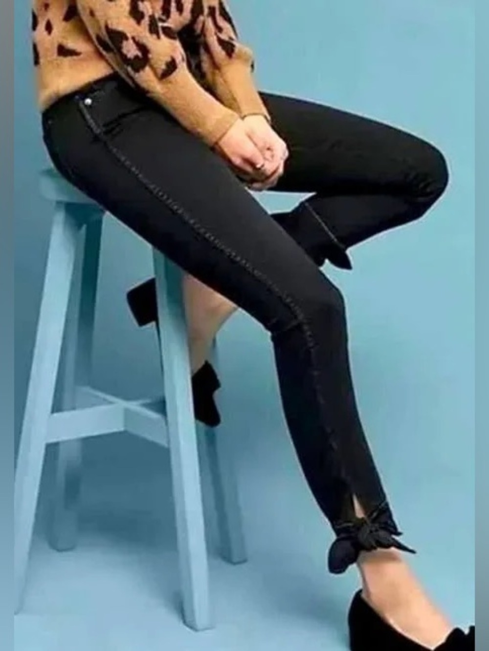 AMO Ankle Tie Black Jeans